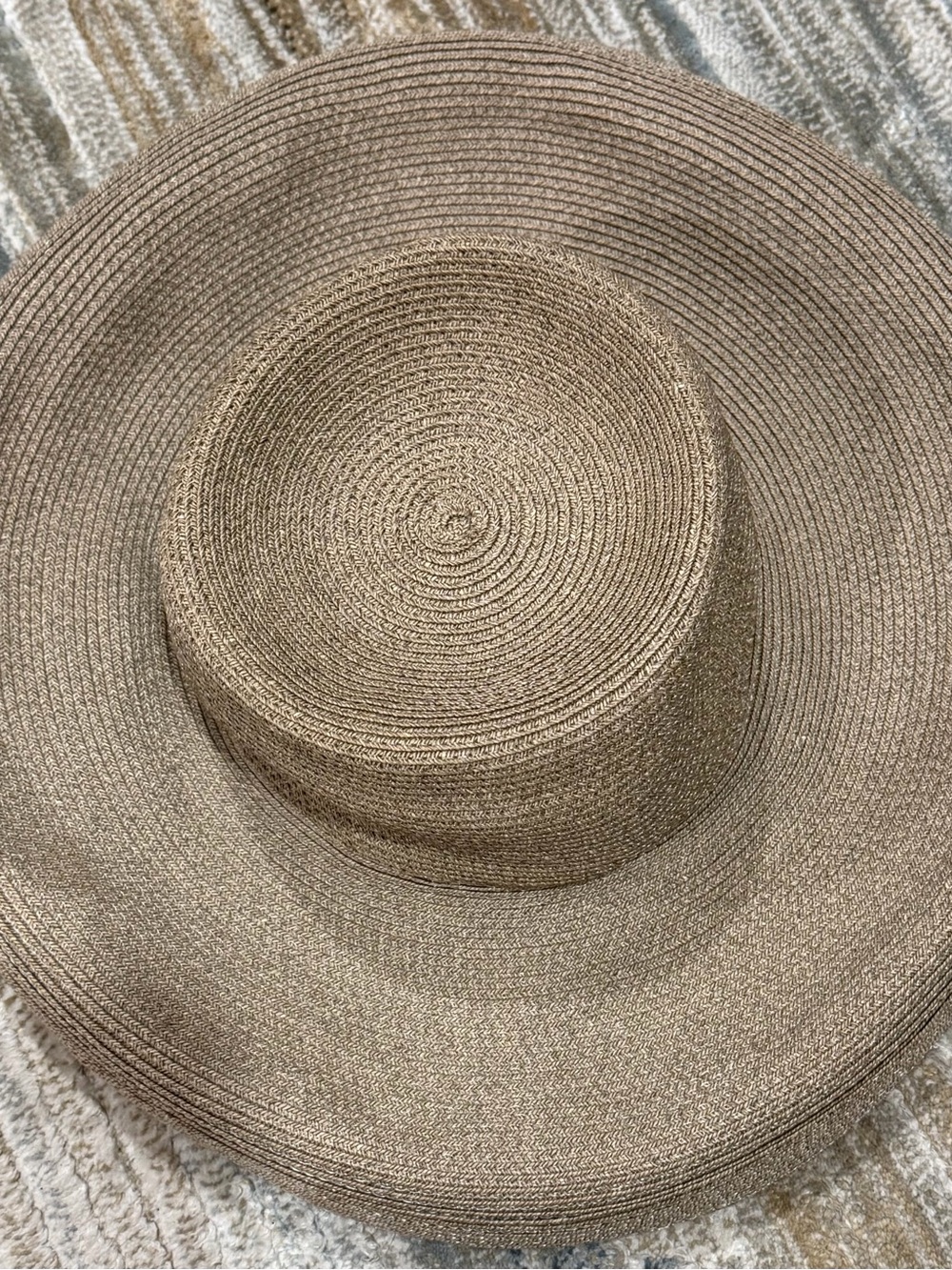Eric Javits Wide-Brim Straw Sun Hat in Taupe-Beige - Picture 1 of 4